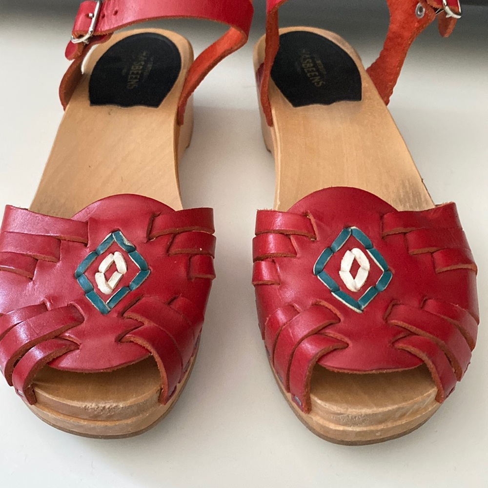 Swedish Hasbeen Leather Clog Heel EU37